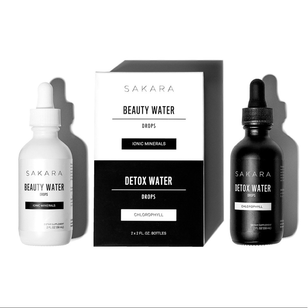 NIB Sakara Beauty + Detox Water Drops Duo Set